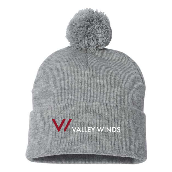 Sportsman 12" Pom Pom Cuffed Beanie - Embroidered Logo Thumbnail